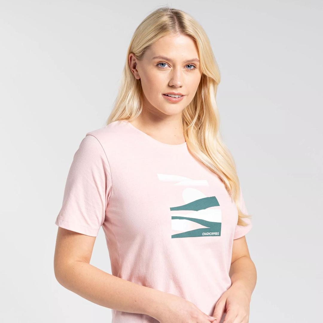 Craghoppers Women's Ally Short Sleeved T-Shirt - Pink Clay Sunset
