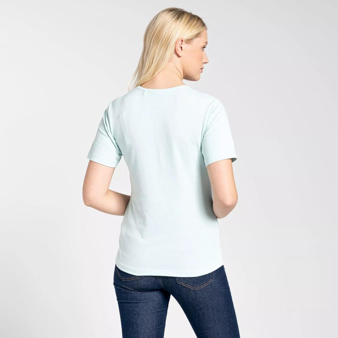 Craghoppers Women's Ally Short Sleeved T-Shirt - Poolside Green Palm Tree