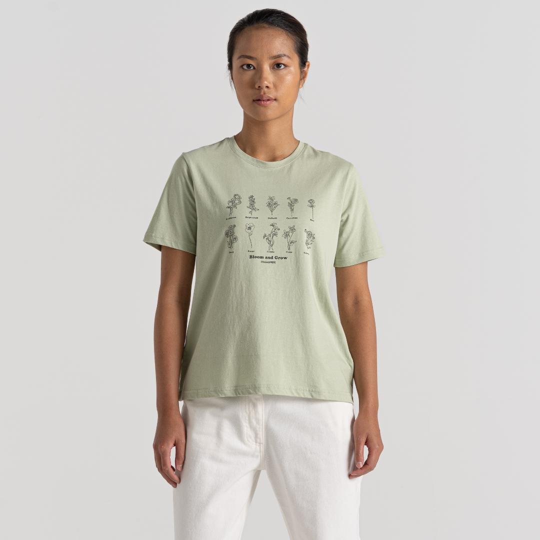 Craghoppers Women's Malibo Short Sleeved T-Shirt - Bud Green Bloom
