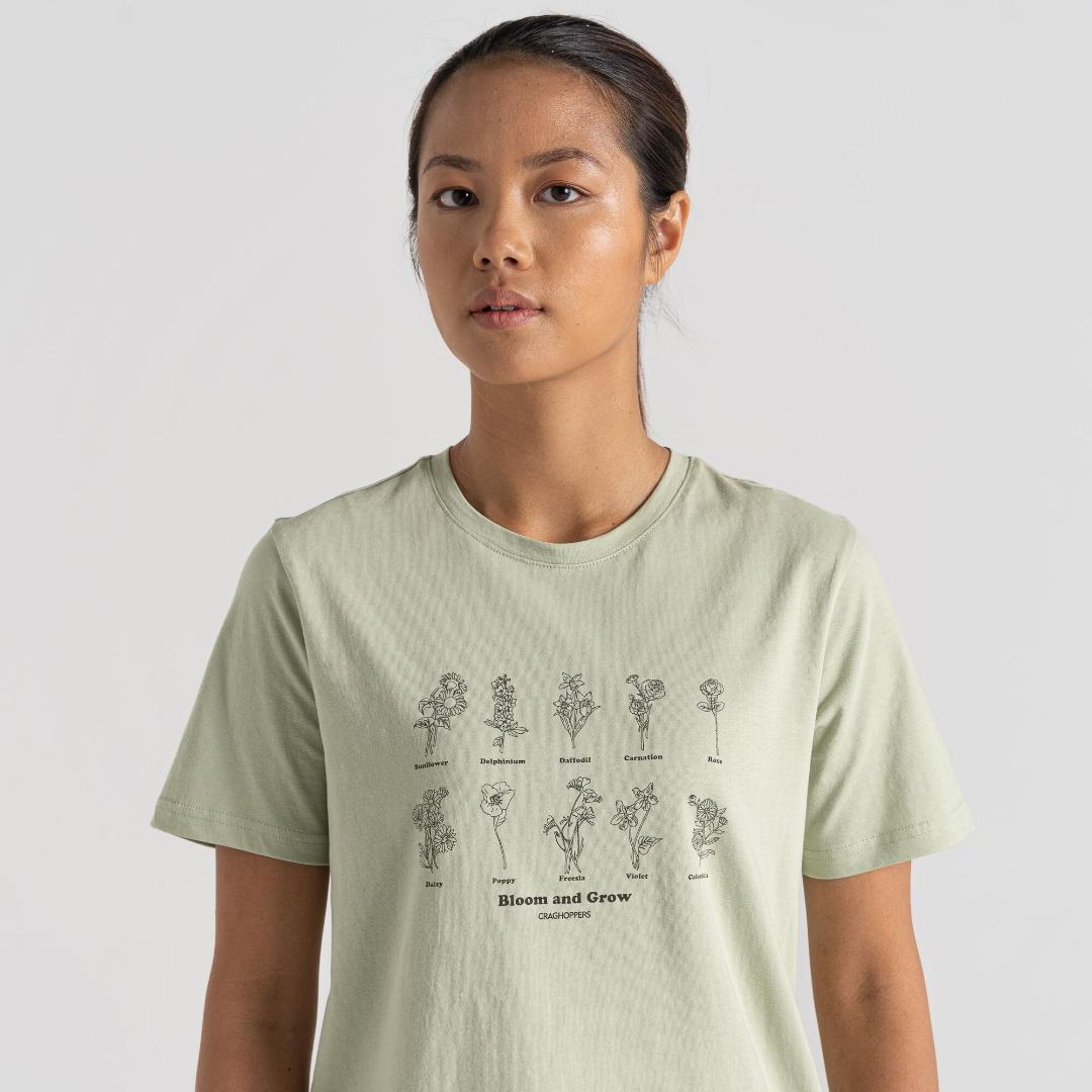 Craghoppers Women's Malibo Short Sleeved T-Shirt - Bud Green Bloom