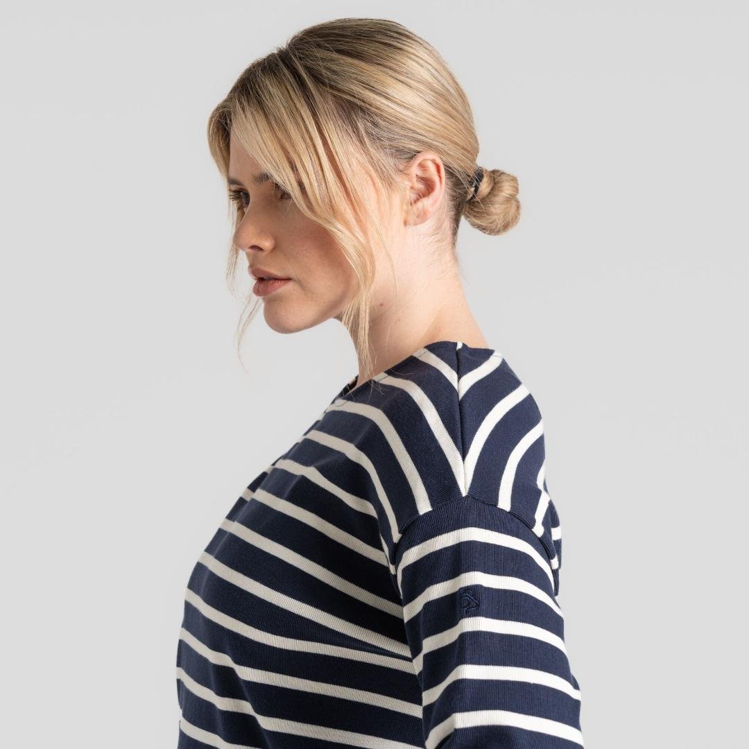 Craghoppers Women's Sinead Long Sleeved Top - Blue Navy / Calico Stripe