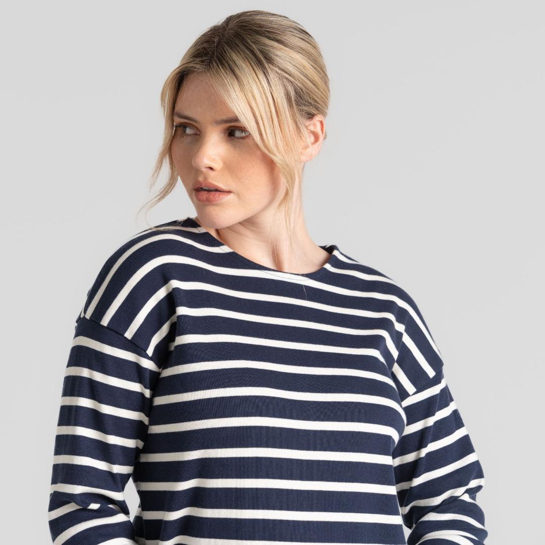 Craghoppers Women's Sinead Long Sleeved Top - Blue Navy / Calico Stripe
