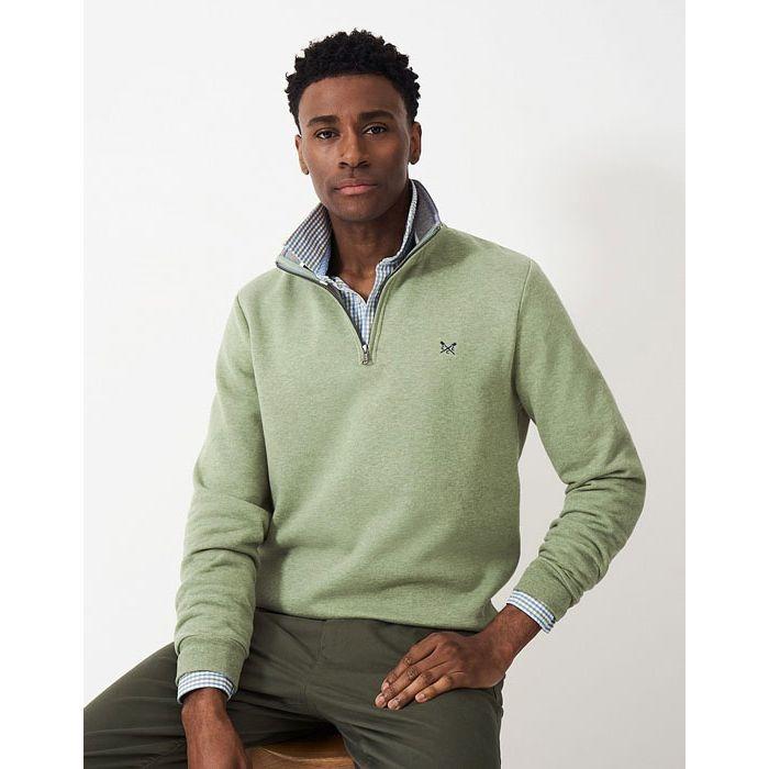 Crew Clothing Classic Half Zip Sweatshirt - Artichoke Marl