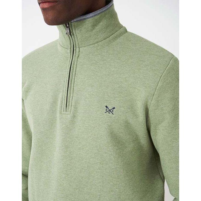 Crew Clothing Classic Half Zip Sweatshirt - Artichoke Marl