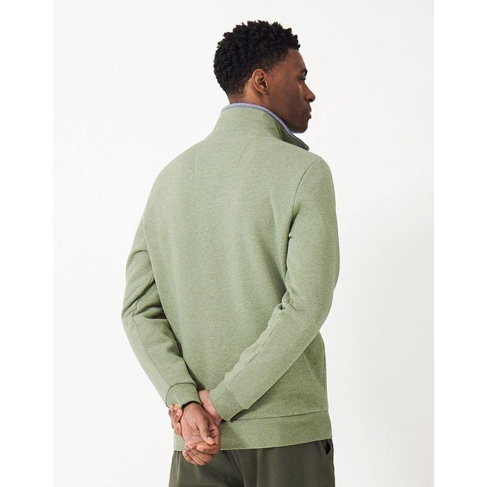 Crew Clothing Classic Half Zip Sweatshirt - Artichoke Marl