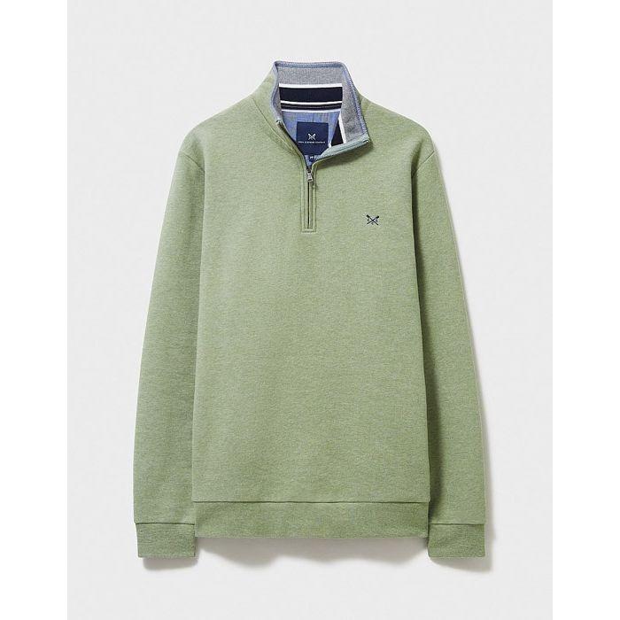 Crew Clothing Classic Half Zip Sweatshirt - Artichoke Marl