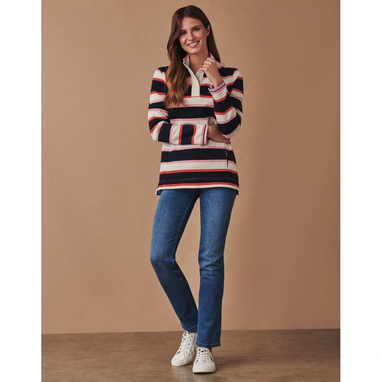 Crew Clothing Half Button Sweat - Cloud Navy