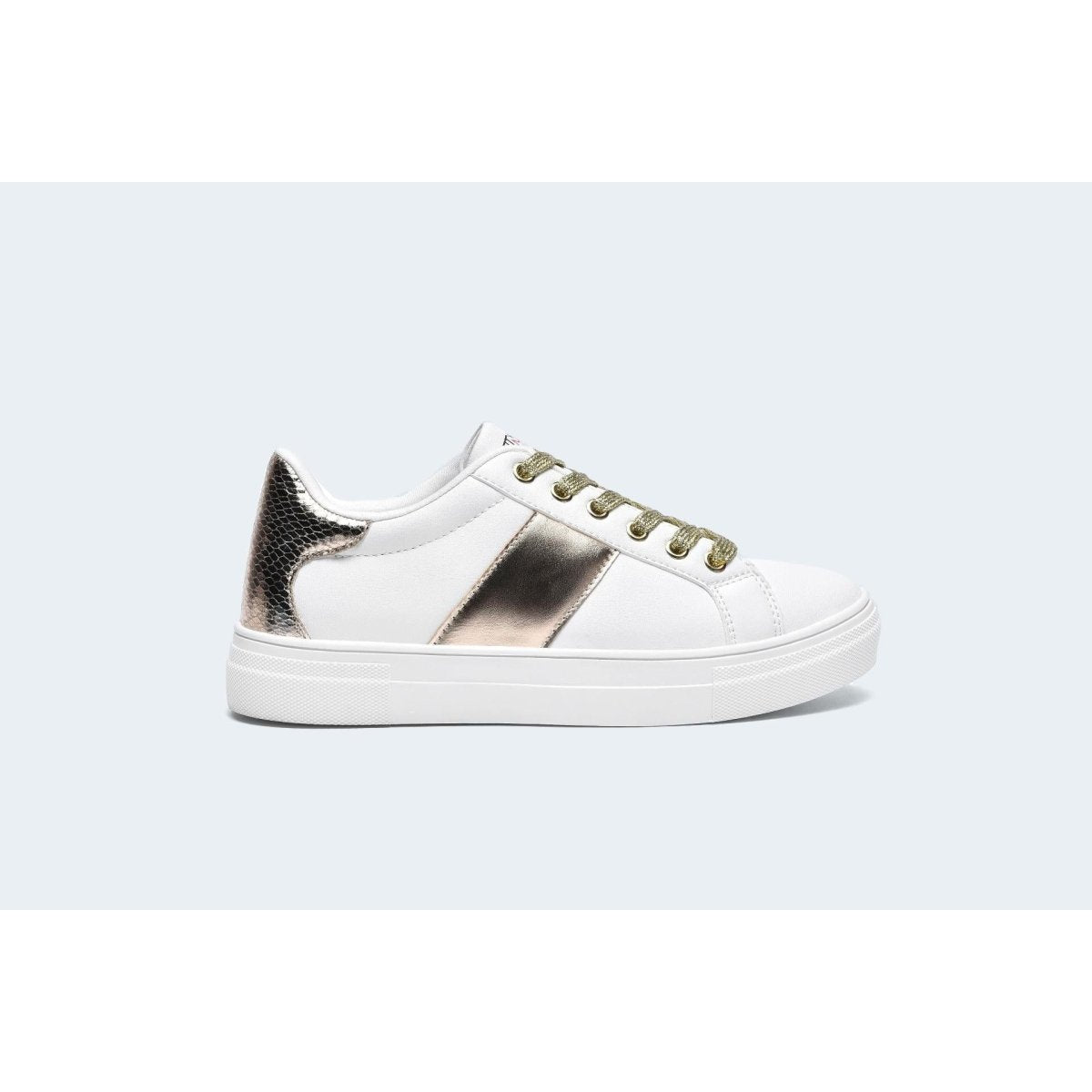 Finily Holly Womens Lace-up Casual Trainer - White/Gold