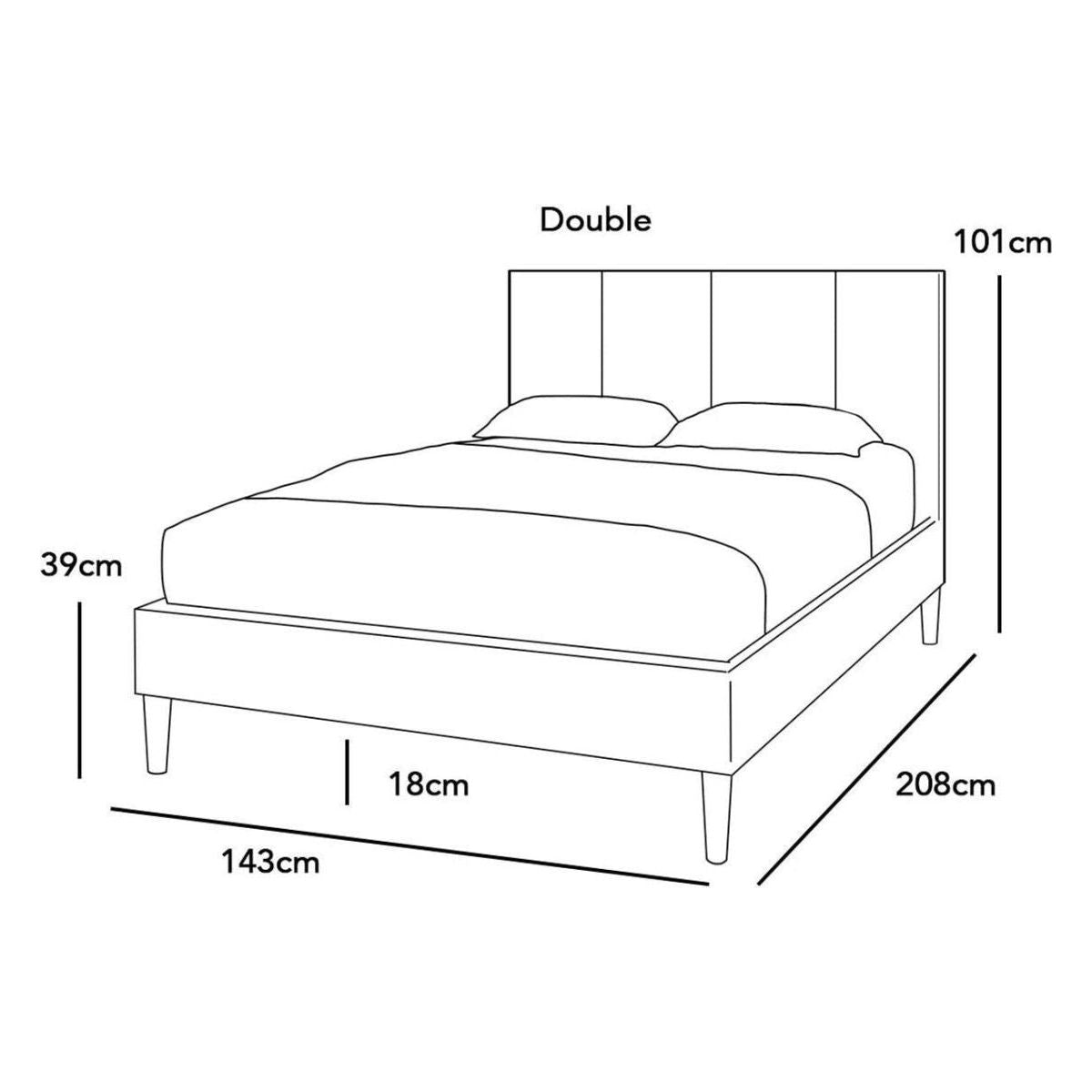 Gailey Grey Plush Velvet Bed