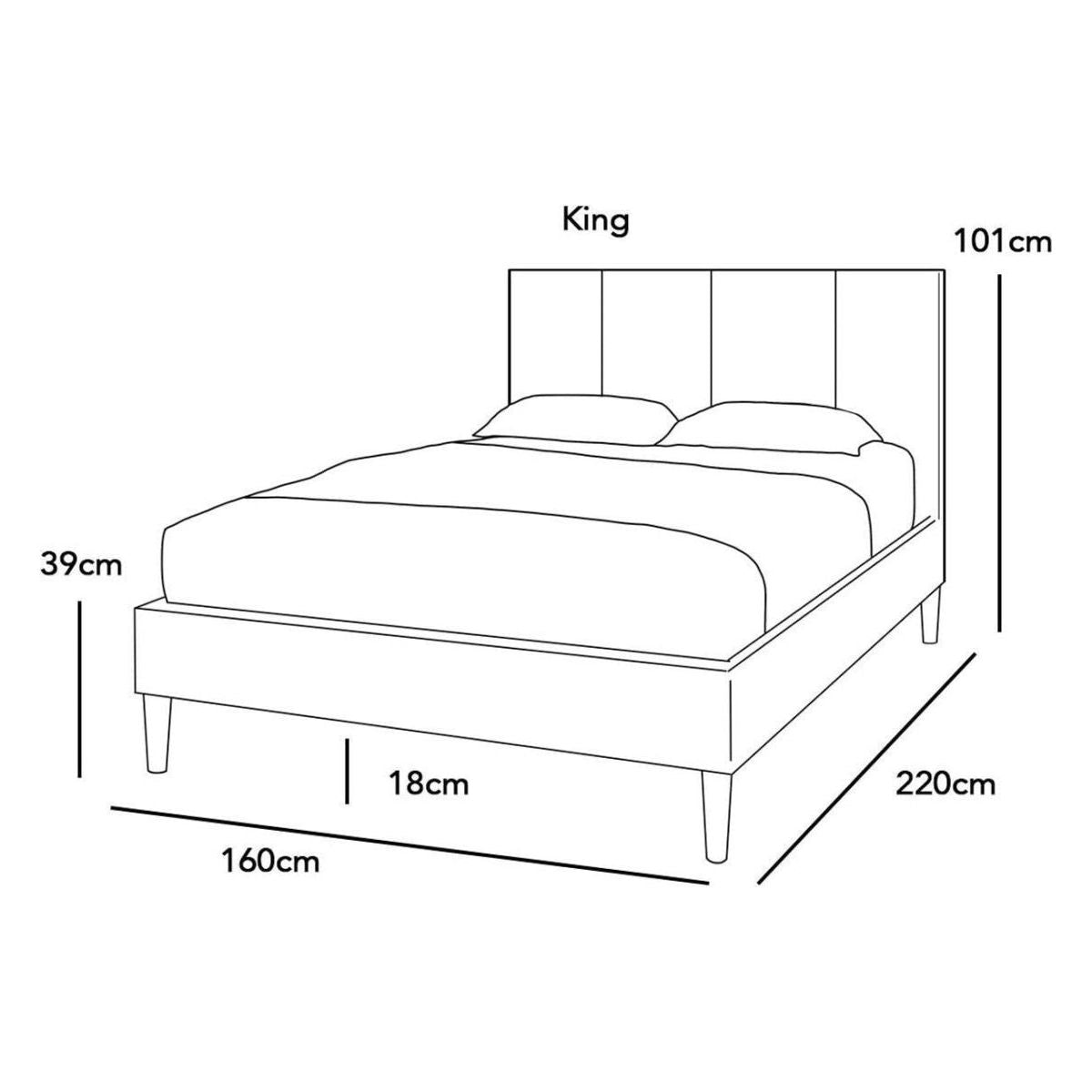 Gailey Grey Plush Velvet Bed