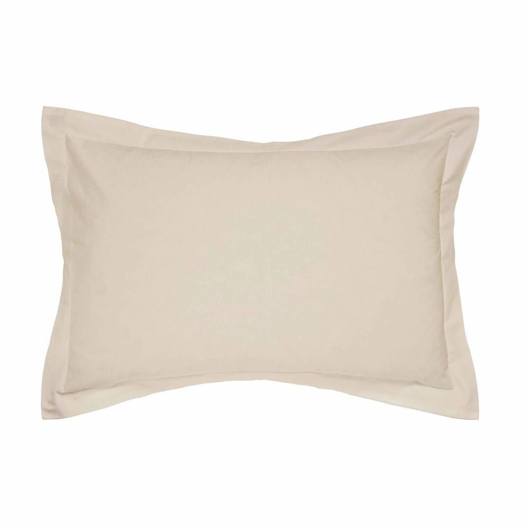 Helena Springfield 50/50 Plain Dye Polycotton Oxford Pillowcase - Stone