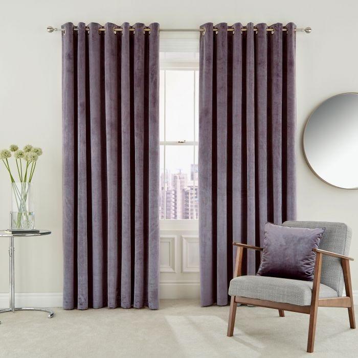 Helena Springfield Escala Lined Curtains 66 x 72, Damson