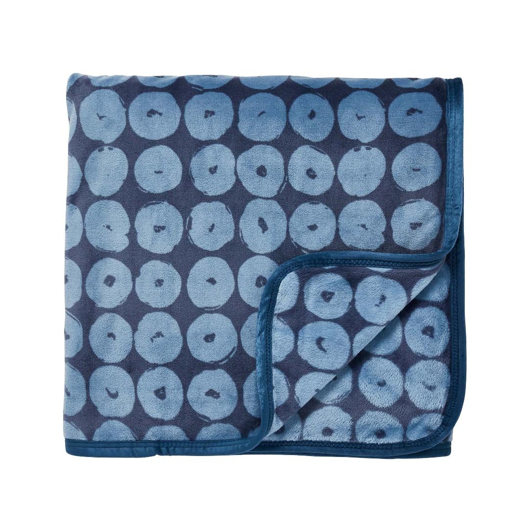 Helena Springfield Lilium/Ornella Fleece Throw 140 x 180cm - Indigo