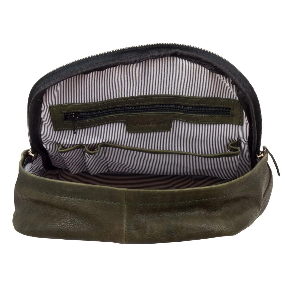Hide Park Adriana Women’s Olive Leather Backpack - One Size