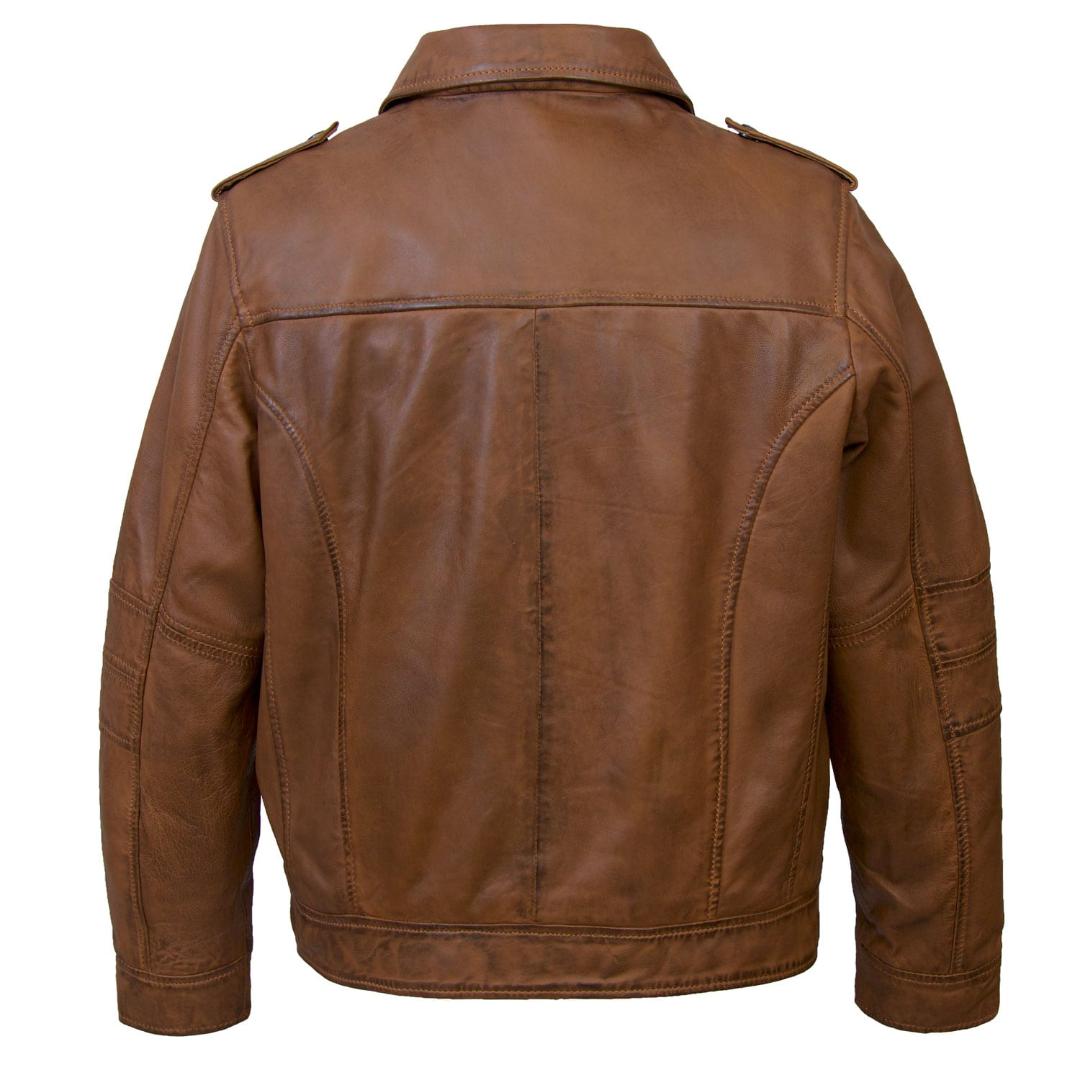 Hide Park Mason Men’s Rust Hooded Leather Jacket
