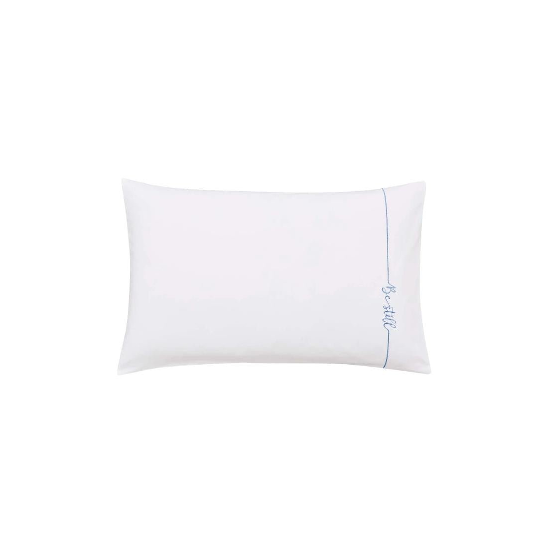 Katie Piper Be Still Affirmation Standard Pillowcase - Blue