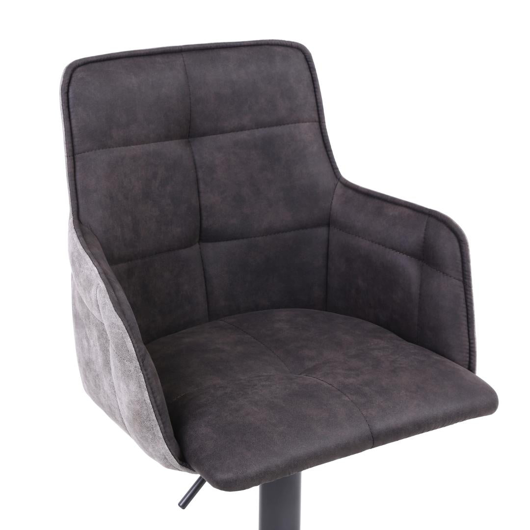 Orion Suede Effect Dark Grey Bar Stool Set Of 2