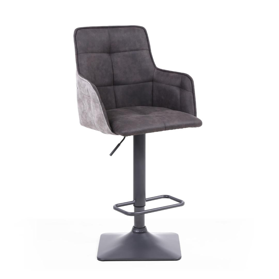 Orion Suede Effect Dark Grey Bar Stool Set Of 2