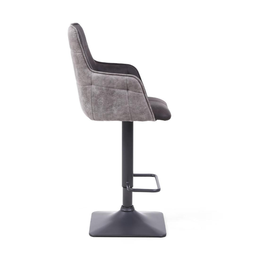 Orion Suede Effect Dark Grey Bar Stool Set Of 2
