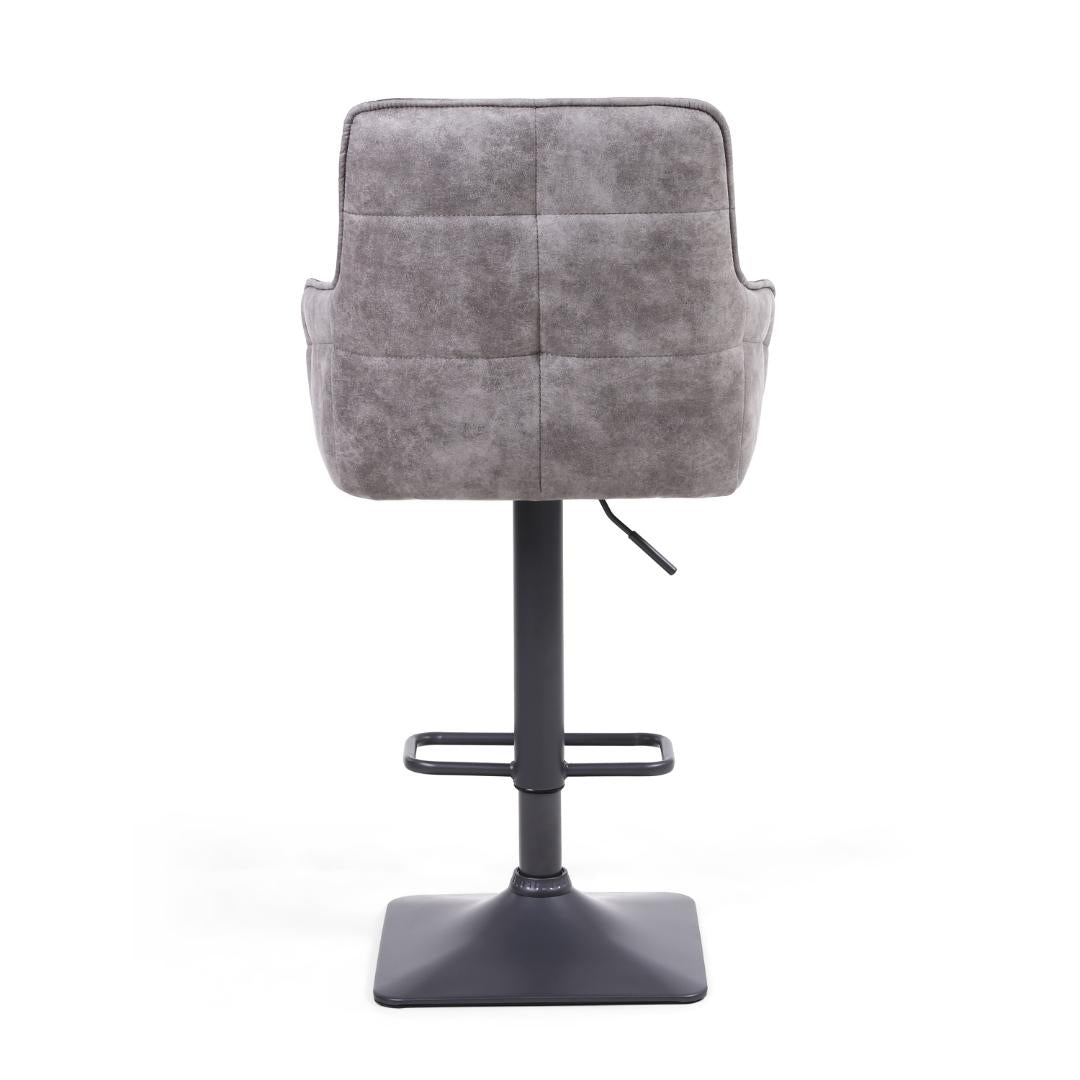 Orion Suede Effect Dark Grey Bar Stool Set Of 2
