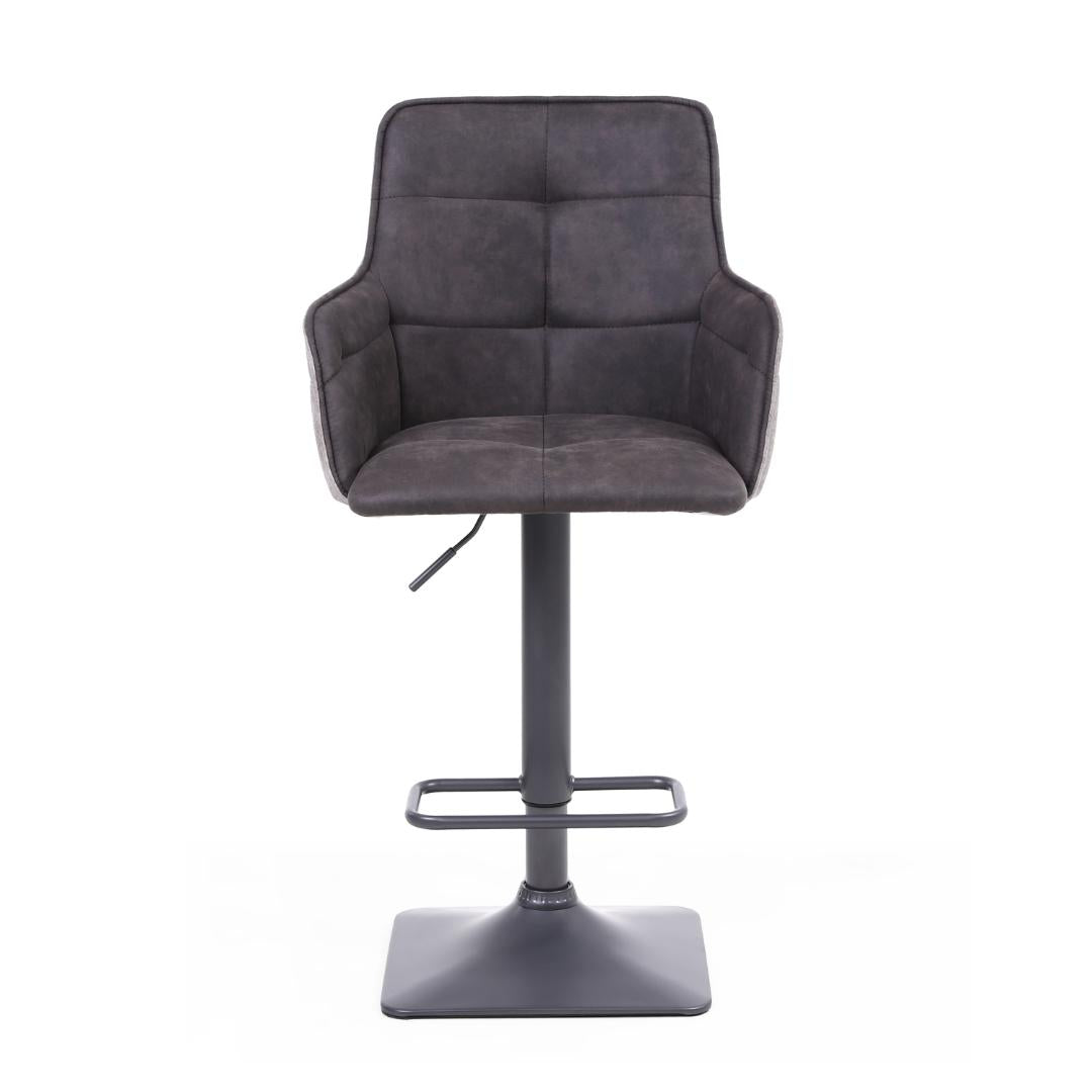 Orion Suede Effect Dark Grey Bar Stool Set Of 2
