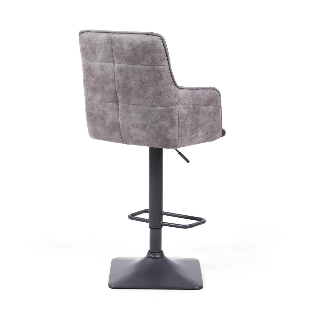 Orion Suede Effect Dark Grey Bar Stool Set Of 2