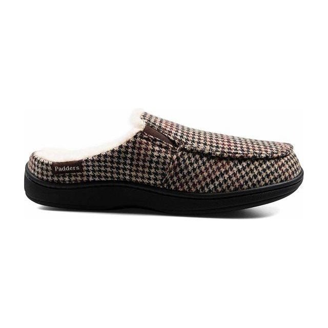 Padders Tom Mens Slippers - Brown Hounds Tooth