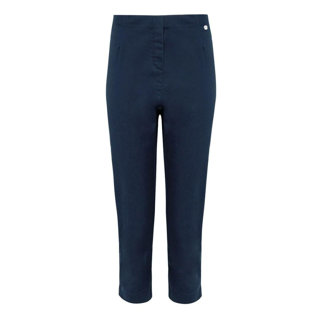 PENNY PLAIN Navy Twill Cropped Trousers
