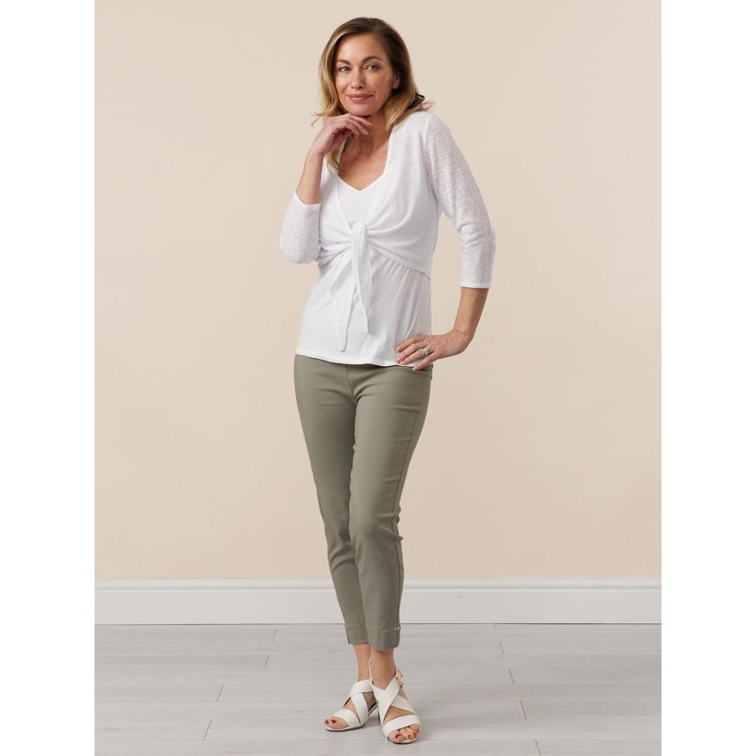 PENNY PLAIN Sage Cropped Bengaline Trousers