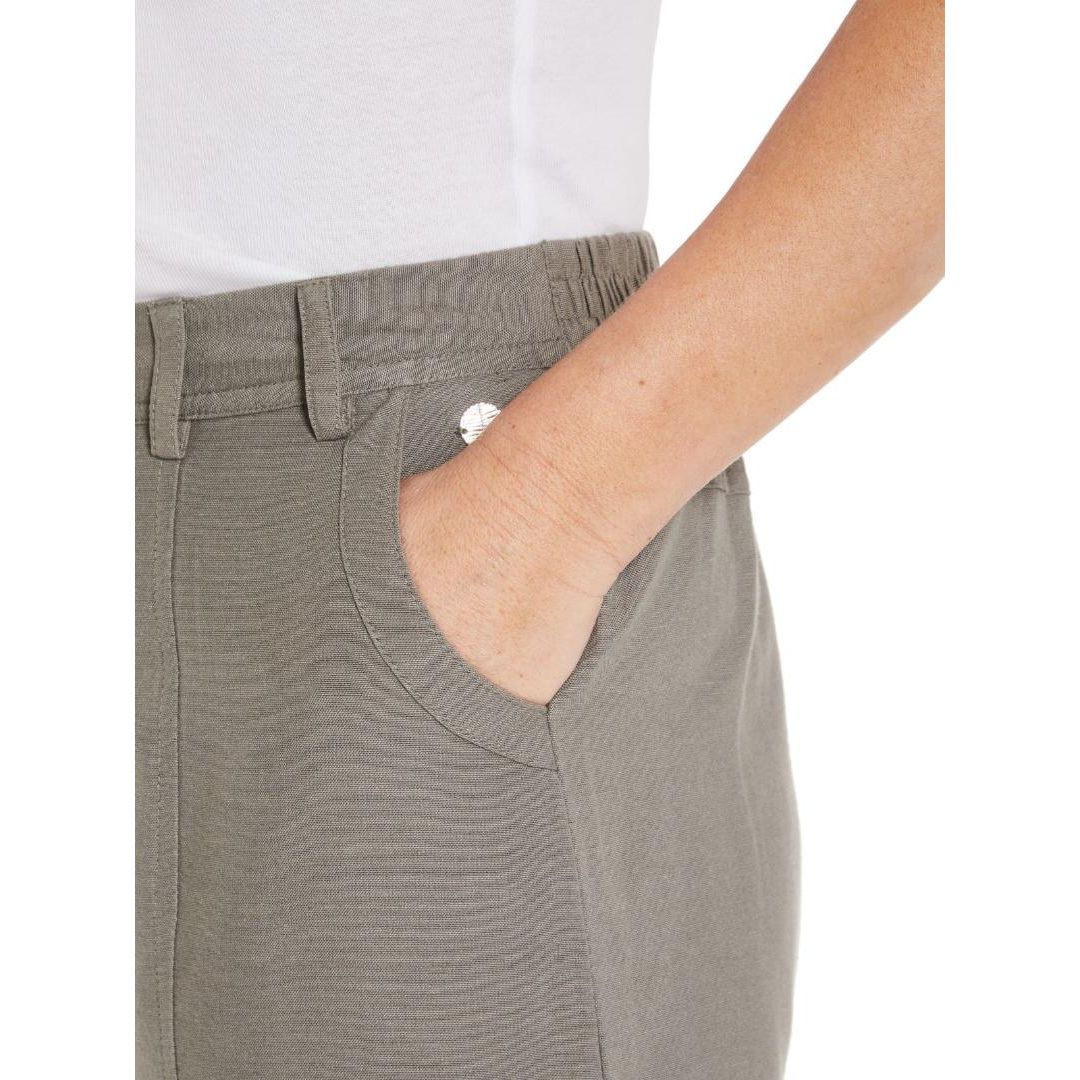 PENNY PLAIN Sage Linen Blend Cropped Trousers