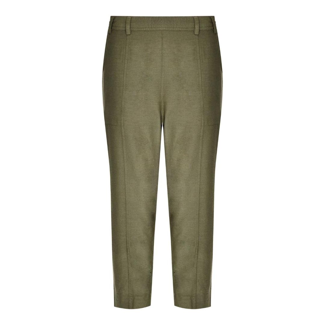 PENNY PLAIN Sage Linen Blend Cropped Trousers