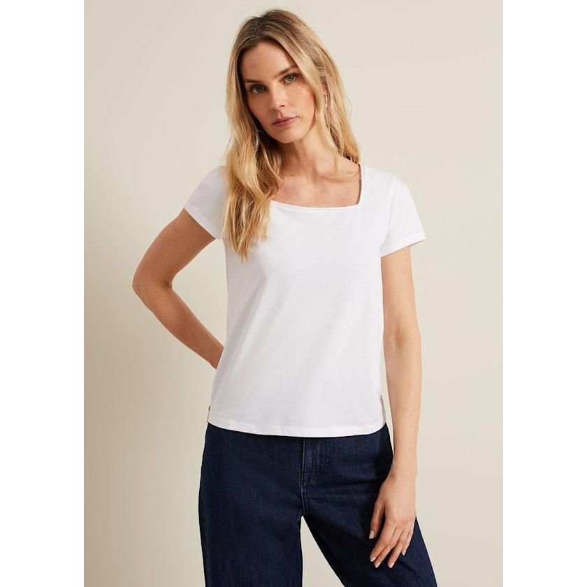 Phase Eight Bella Square Neck Top - White
