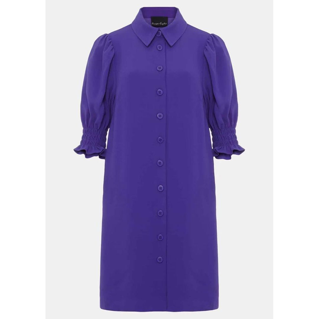 Phase Eight Candice Purple Button Mini Dress - Purple