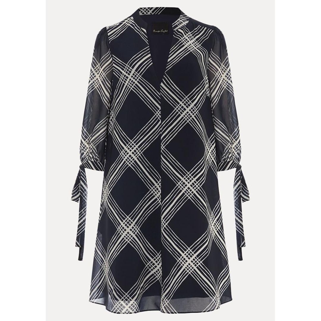 Phase Eight Cora Check Navy Tunic Dress - Navy