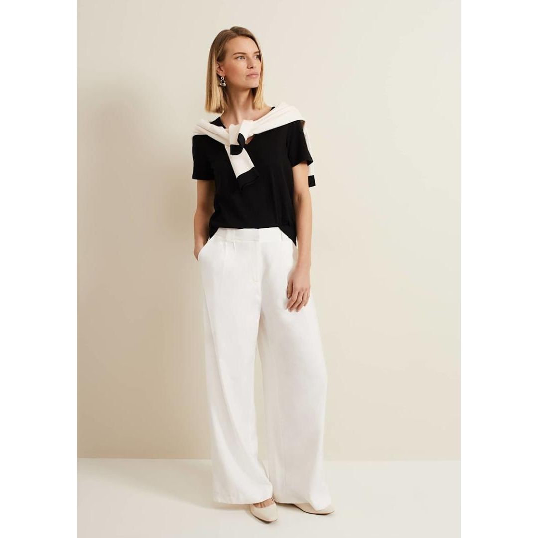 Phase Eight Elspeth V Neck Top - Black