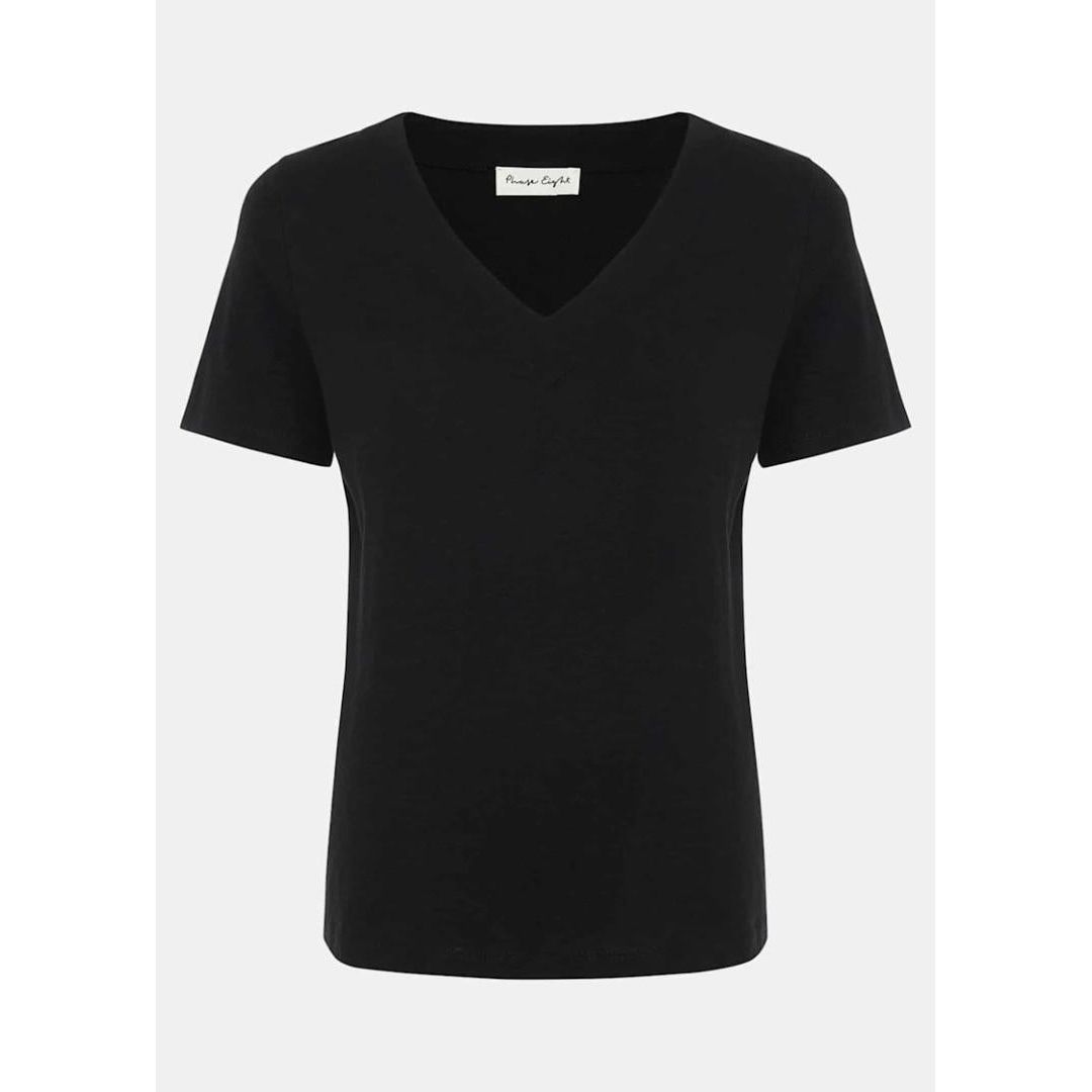 Phase Eight Elspeth V Neck Top - Black
