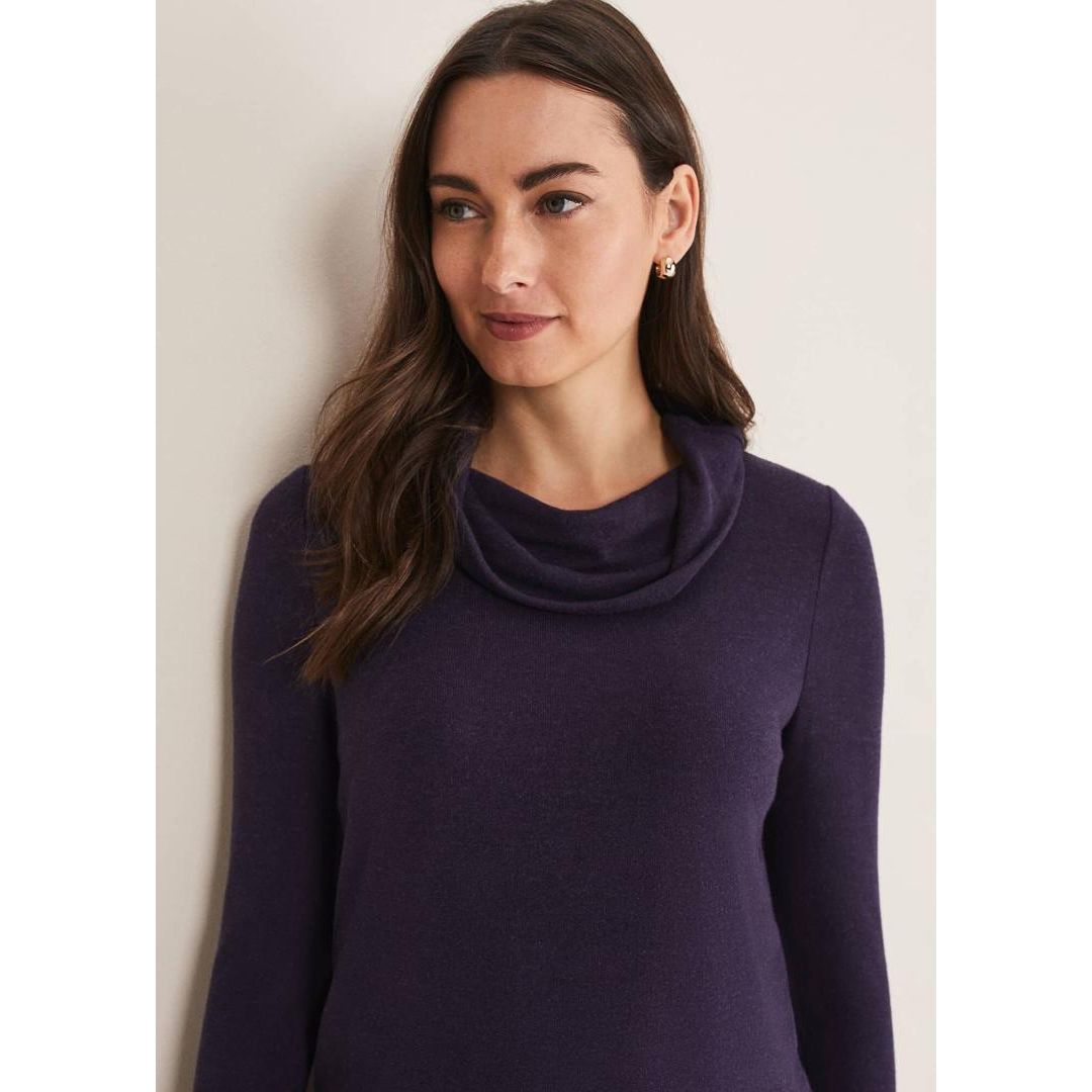 Phase Eight Heiley Double Layer Top - Aubergine/Multi