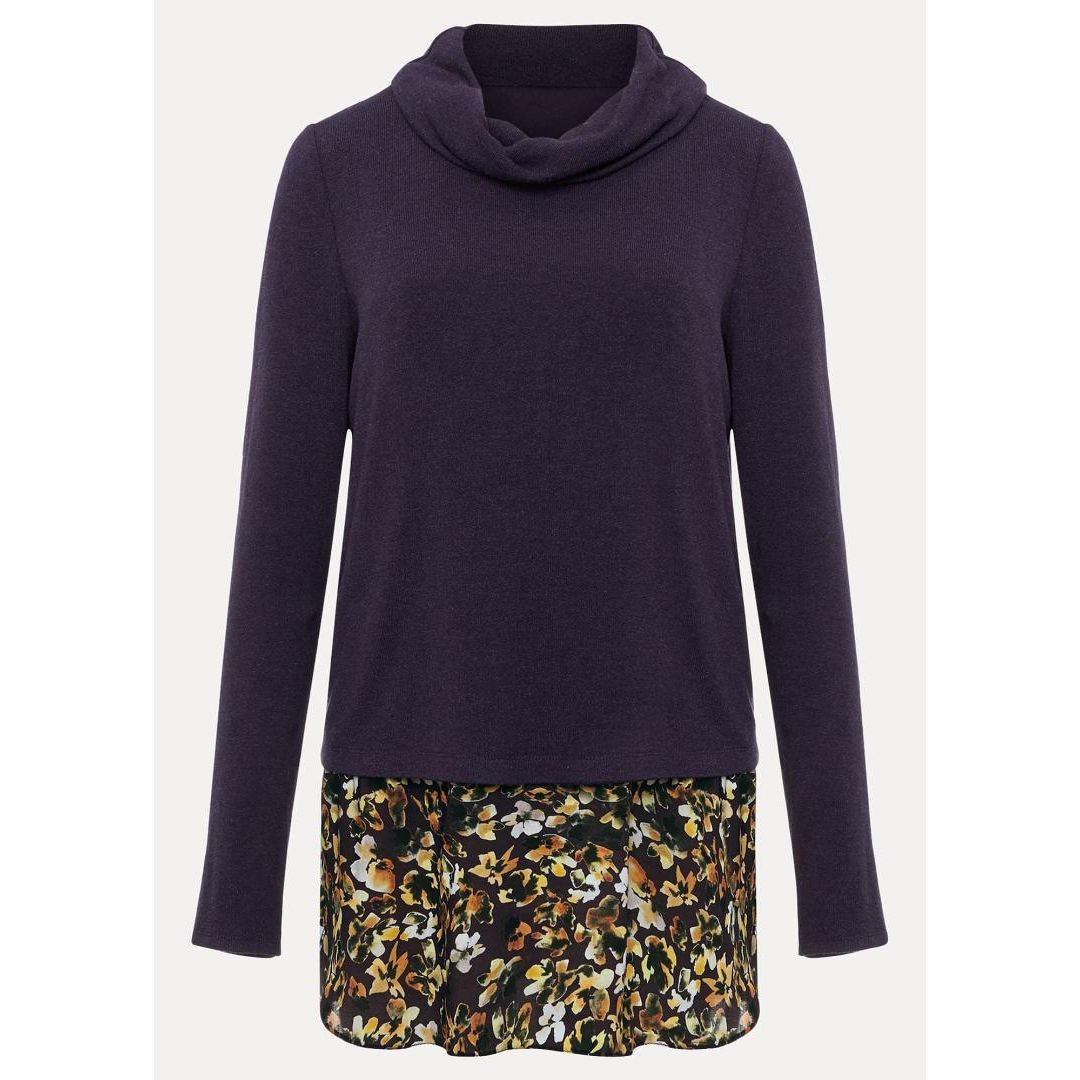 Phase Eight Heiley Double Layer Top - Aubergine/Multi
