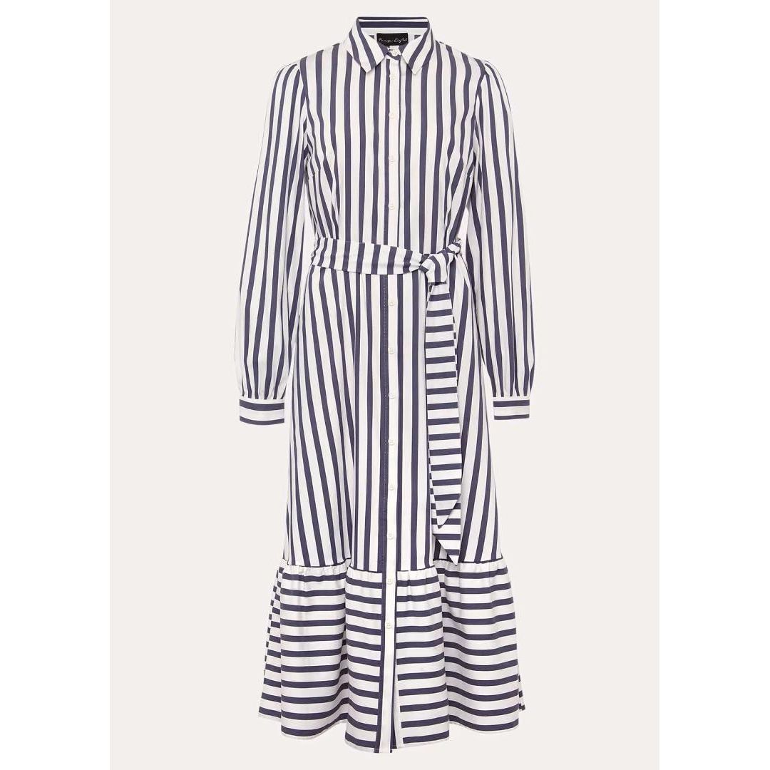 Phase Eight Henley Striped Midaxi Dress - Navy/Ivory