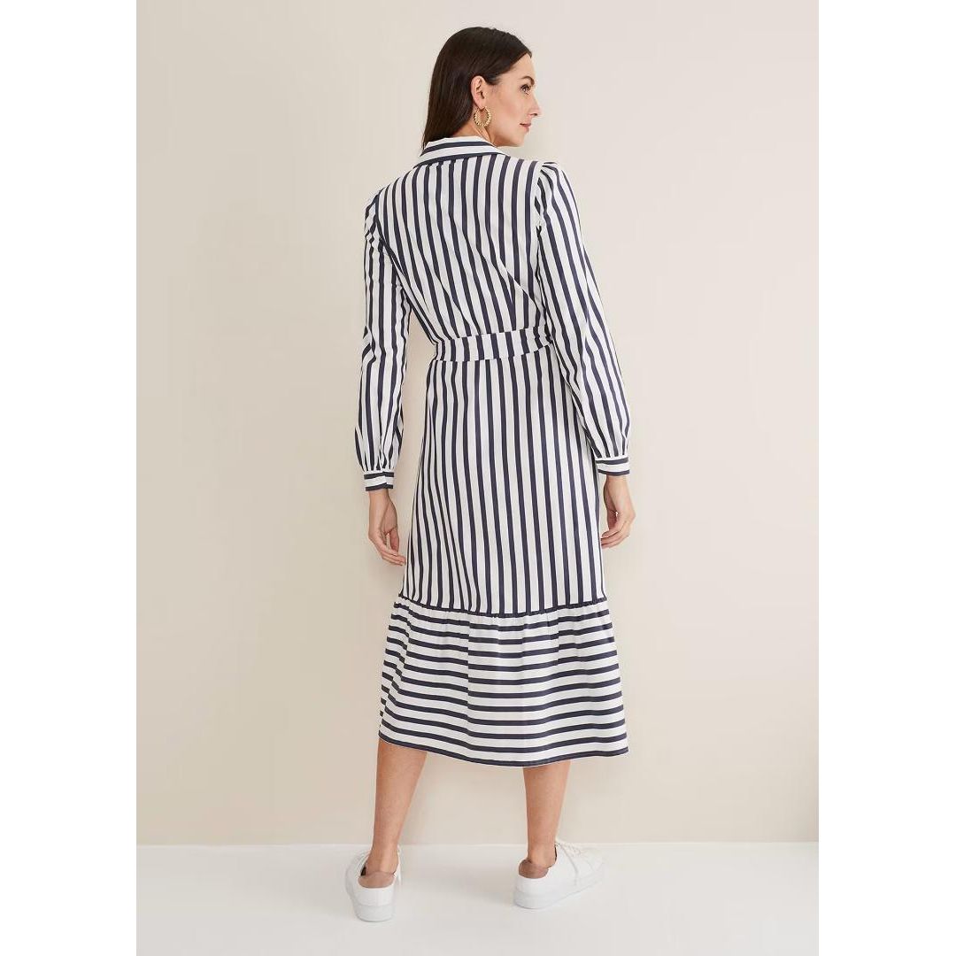 Phase Eight Henley Striped Midaxi Dress - Navy/Ivory