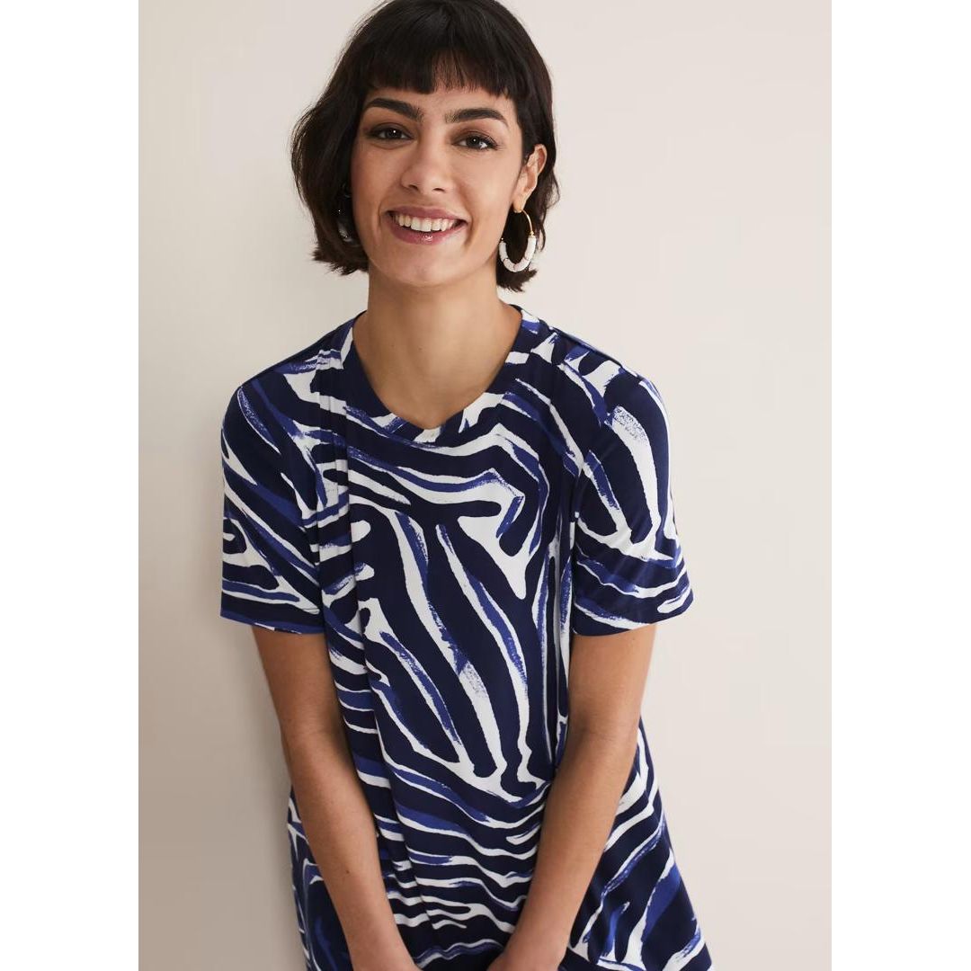 Phase Eight Isabelle Zebra Print Mini Dress - Blue/Multi