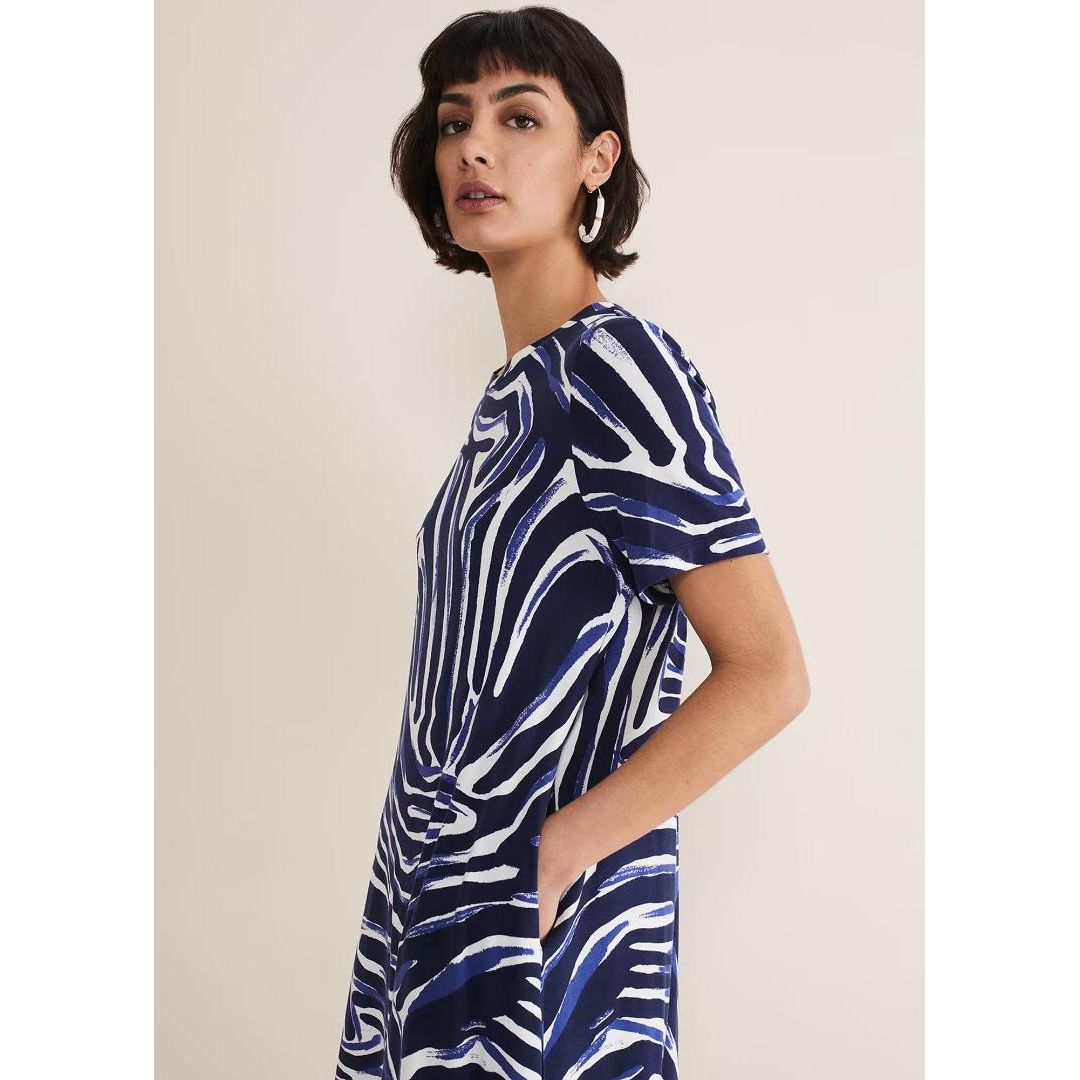 Phase Eight Isabelle Zebra Print Mini Dress - Blue/Multi