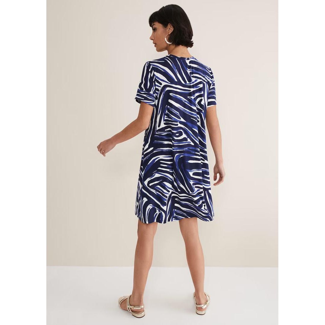 Phase Eight Isabelle Zebra Print Mini Dress - Blue/Multi