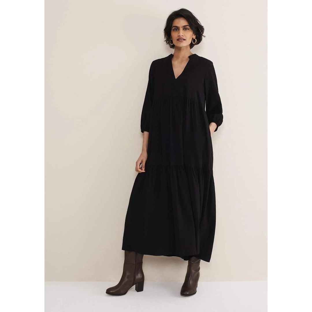 Phase Eight Jayde Midaxi Tiered Dress - Black