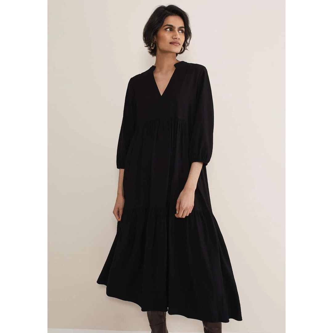Phase Eight Jayde Midaxi Tiered Dress - Black