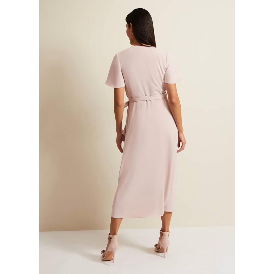 Phase Eight Julissa Frill Wrap Midi Dress - Antique Rose