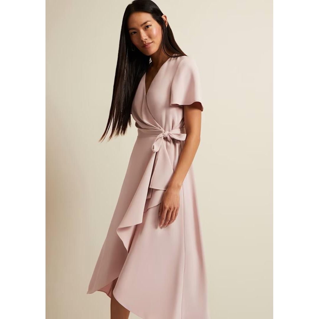 Phase Eight Julissa Frill Wrap Midi Dress - Antique Rose