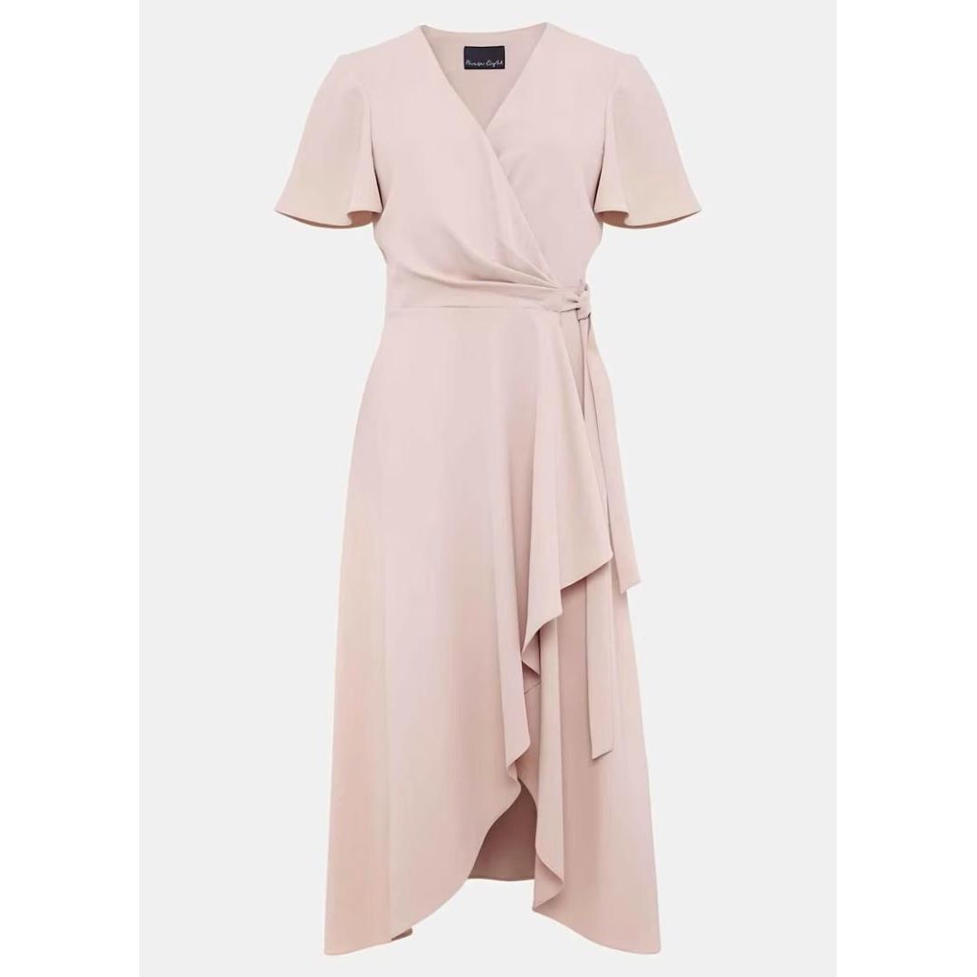 Phase Eight Julissa Frill Wrap Midi Dress - Antique Rose