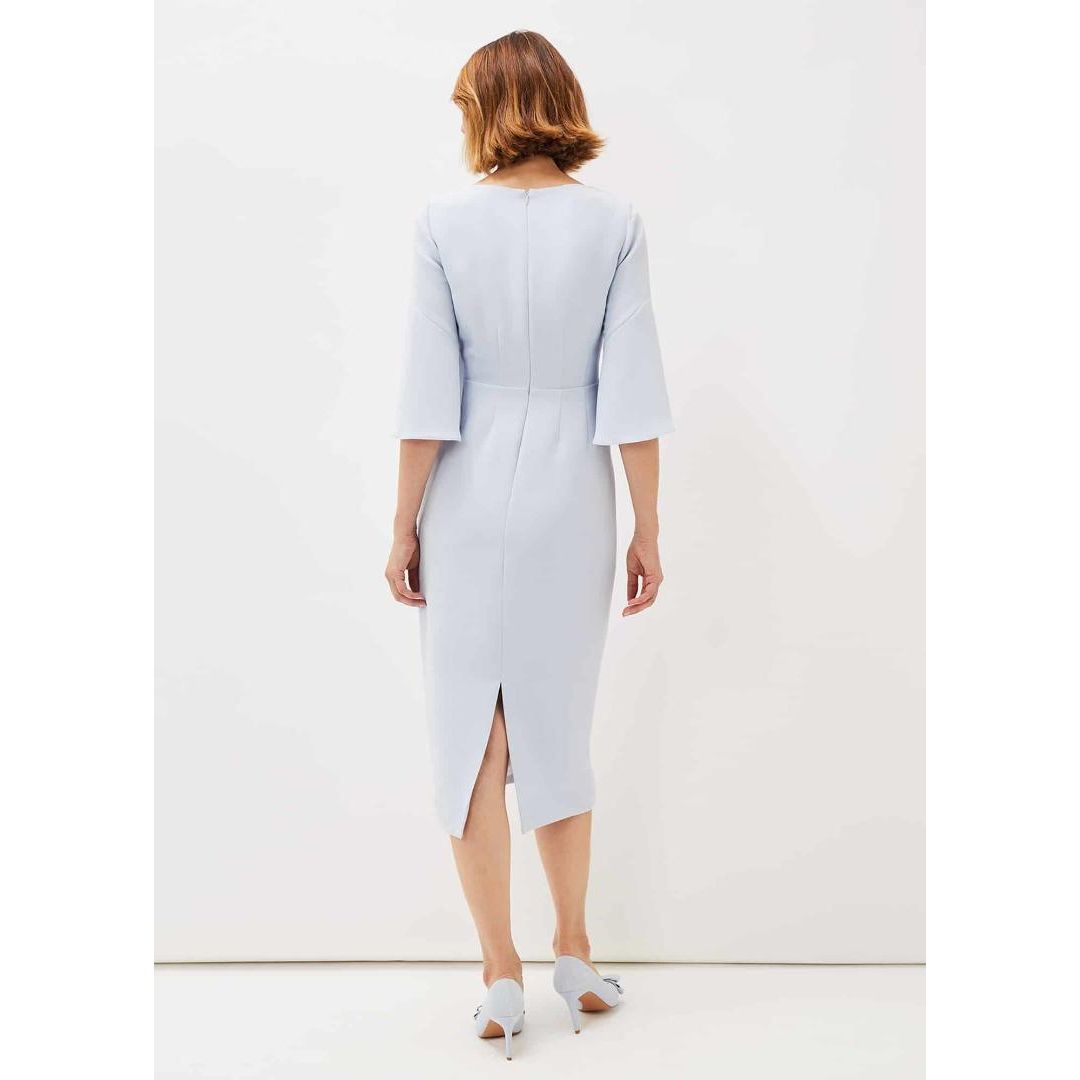 Phase Eight Layla Bow Detail Fitted Dress - Sky Blue