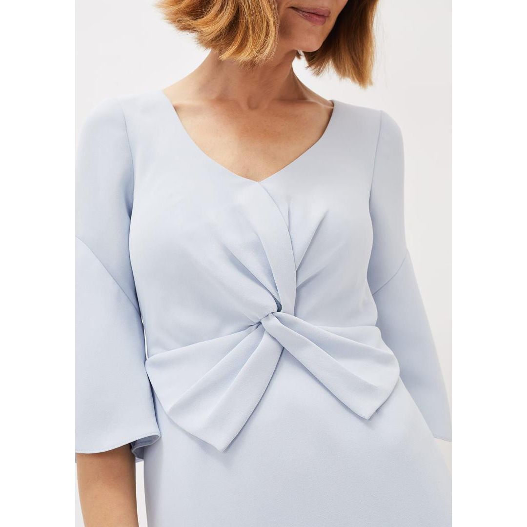 Phase Eight Layla Bow Detail Fitted Dress - Sky Blue